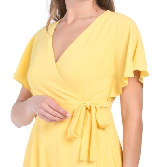 Maggy London Side Pleated Bodice Overlap Dress - Picture 3 of 17